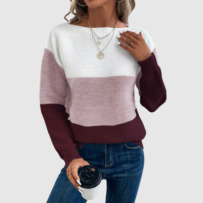 Amelia – Sweter z kolorowymi blokami