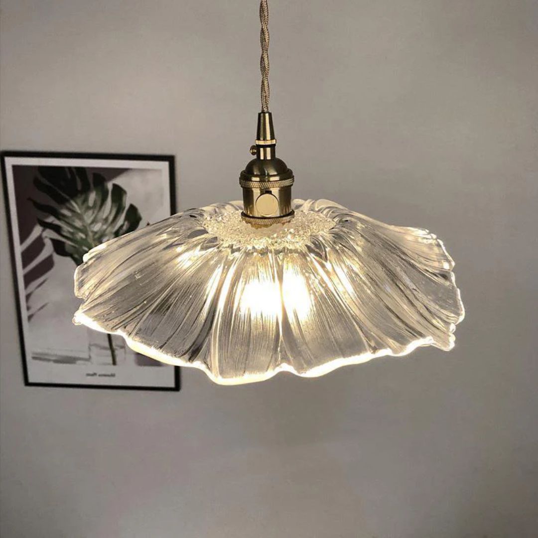 Cullivan Flower Hanglamp Glas Metaal Rood E27 Eettafel Verlichting Vintage Bloem Lamp Hal Sfeerverlichting | Restfield