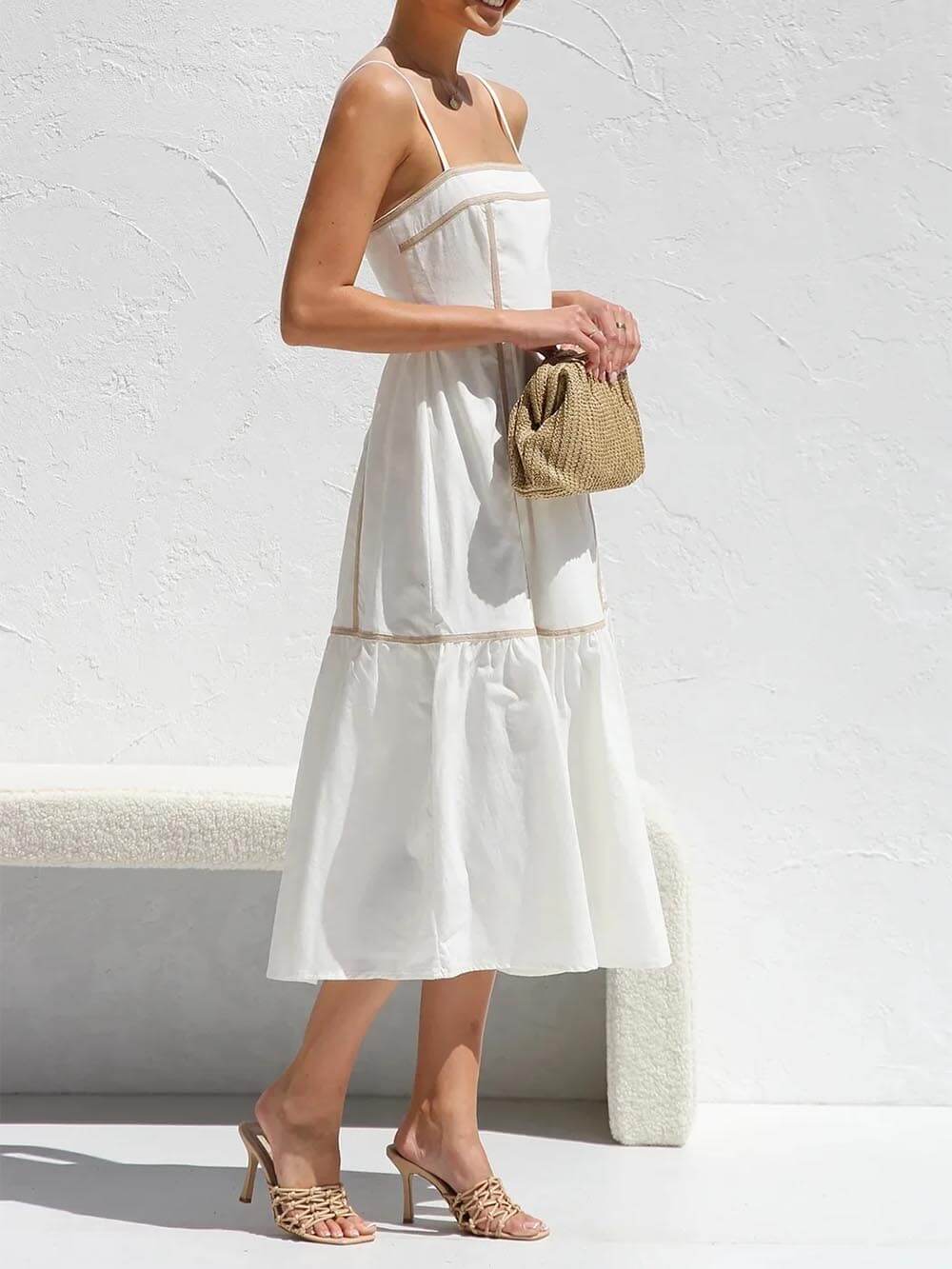 Cosima Adjustable Straps Midi Dress