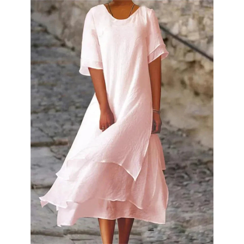 Capucine – Robe midi fluide à coupe ample femme