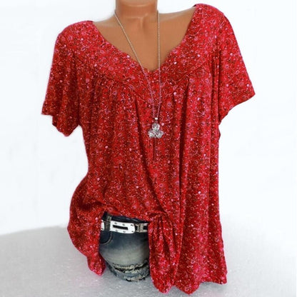 Sarita – Kurzärmelige Bluse Mit Blumenmuster