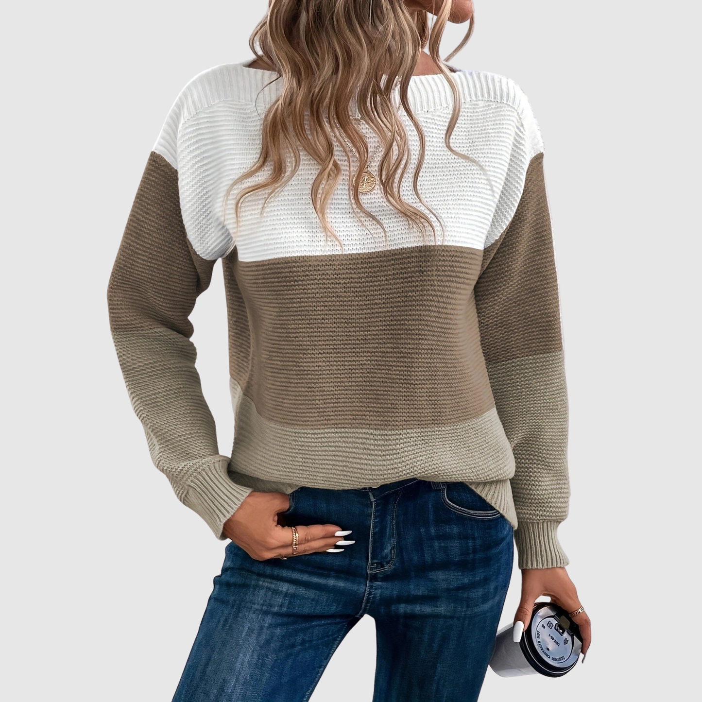 Amelia – Sweter z kolorowymi blokami