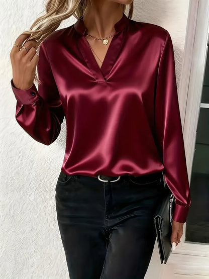 Munaliza | Luxuriöse Satinbluse für Abendgarderobe und Büro