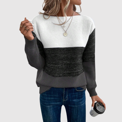 Amelia – Sweter z kolorowymi blokami