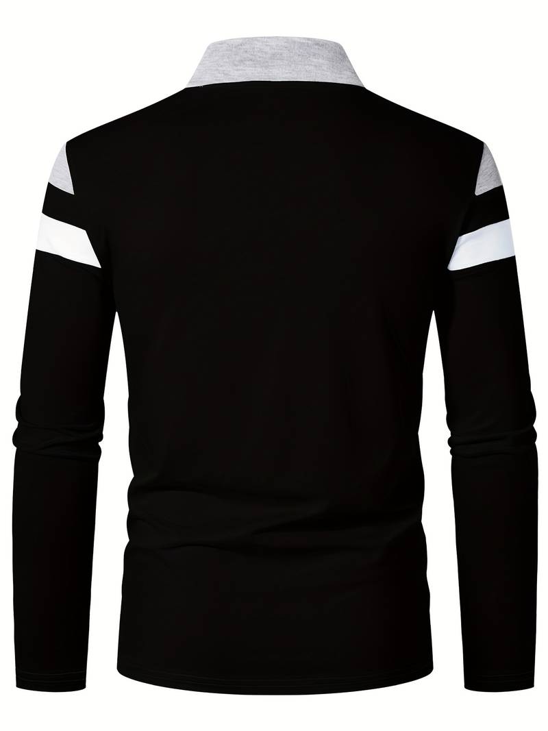 Harrison – Long-Sleeved Polo Shirt with Zipper | Men's Stylish Casual Polo Shirt