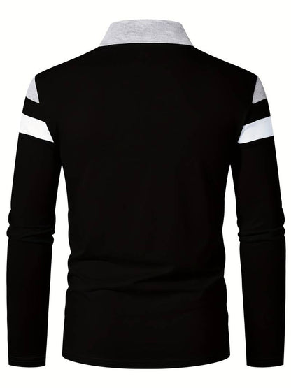 Harrison – Long-Sleeved Polo Shirt with Zipper | Men's Stylish Casual Polo Shirt