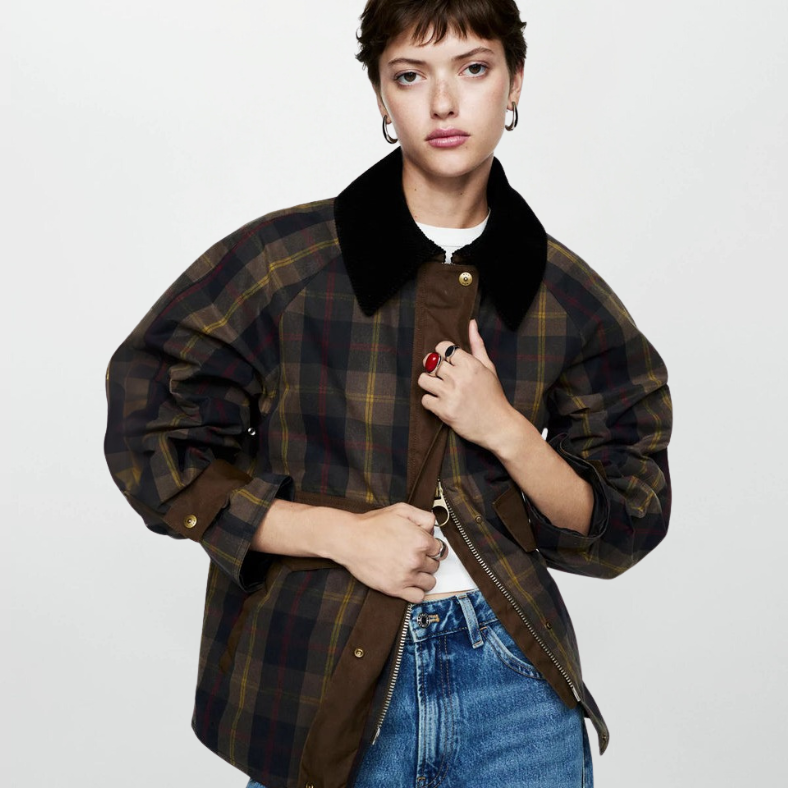 Alison – Women’s Plaid Zip-Up Winter Coat
