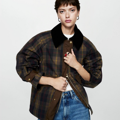 Alison – Women’s Plaid Zip-Up Winter Coat