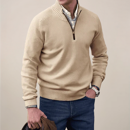 Jory | Men Spring Half-Zipped Knit sweater