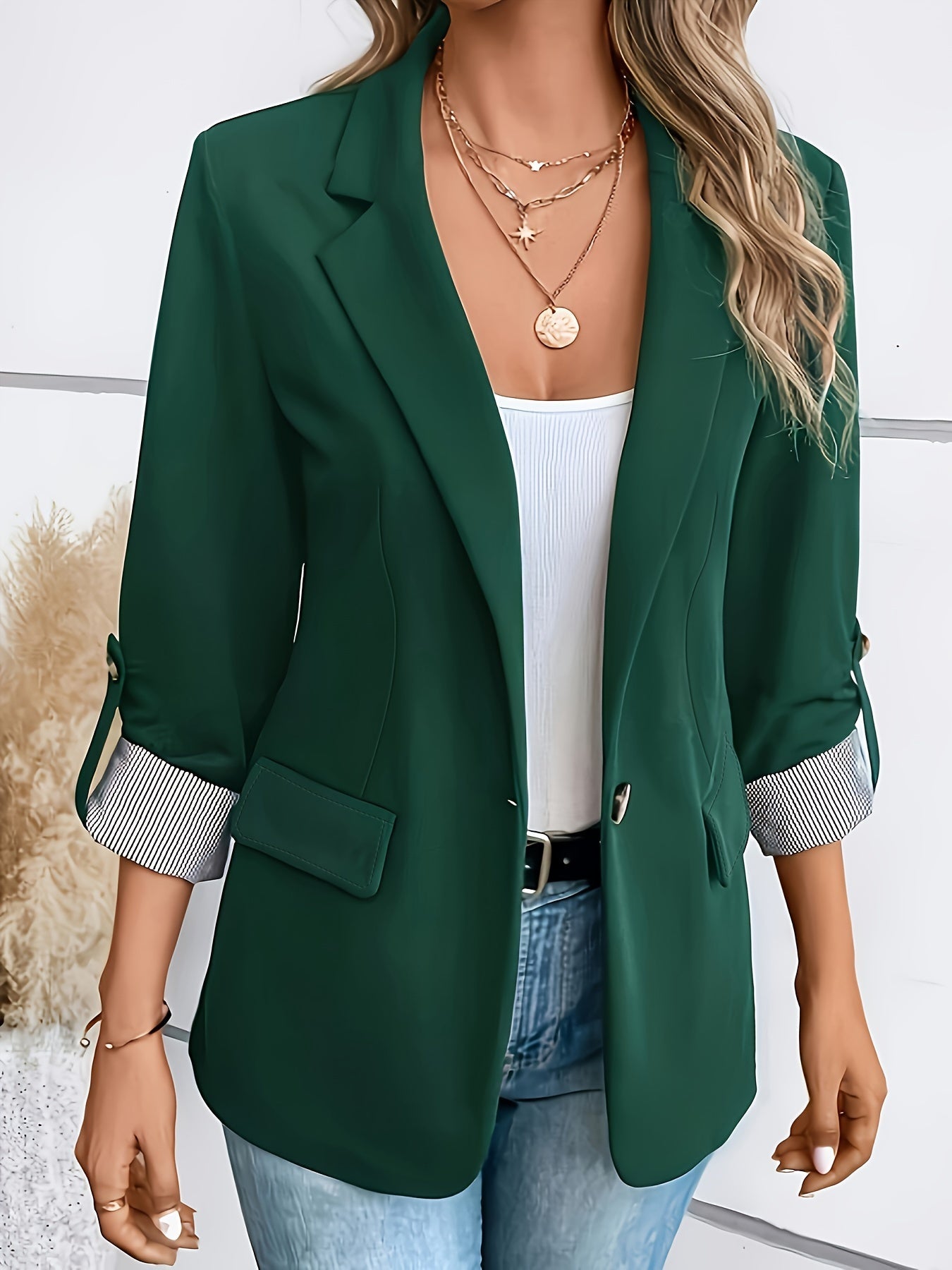 Chief - Roll-Sleeve Open Blazer