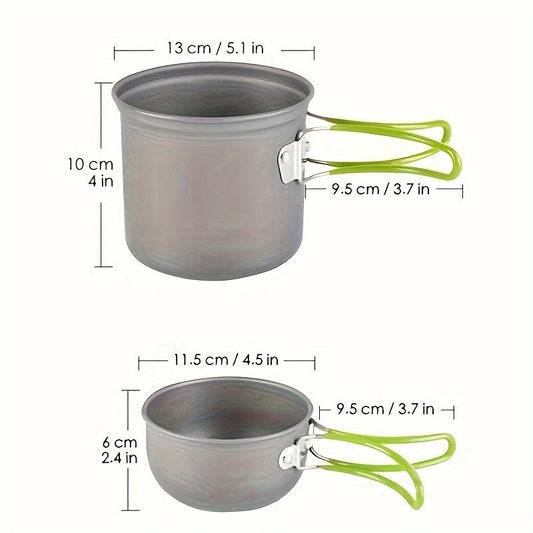 Opvouwbare Kookset van Aluminium Legering – Lichtgewicht en Duurzaam voor Kamperen, Hiking en Picknicken