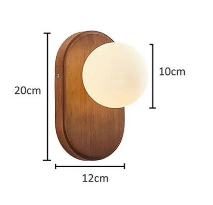 ZenLight Hikari Wandleuchte – japanische Wandleuchte aus Massivholz mit Milchglas | Vintage-Nordic-Design