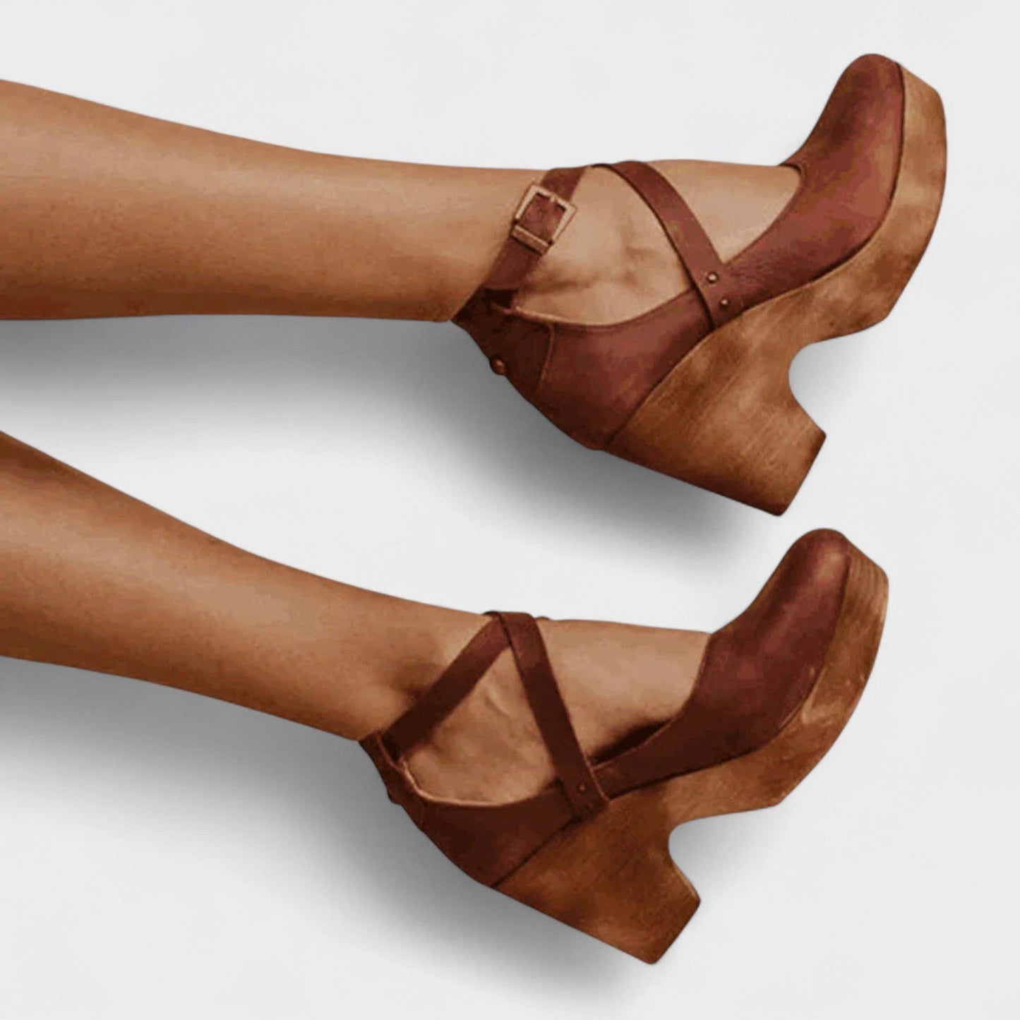 Carlota - Sapatos de Plataforma com Tira Cruzada