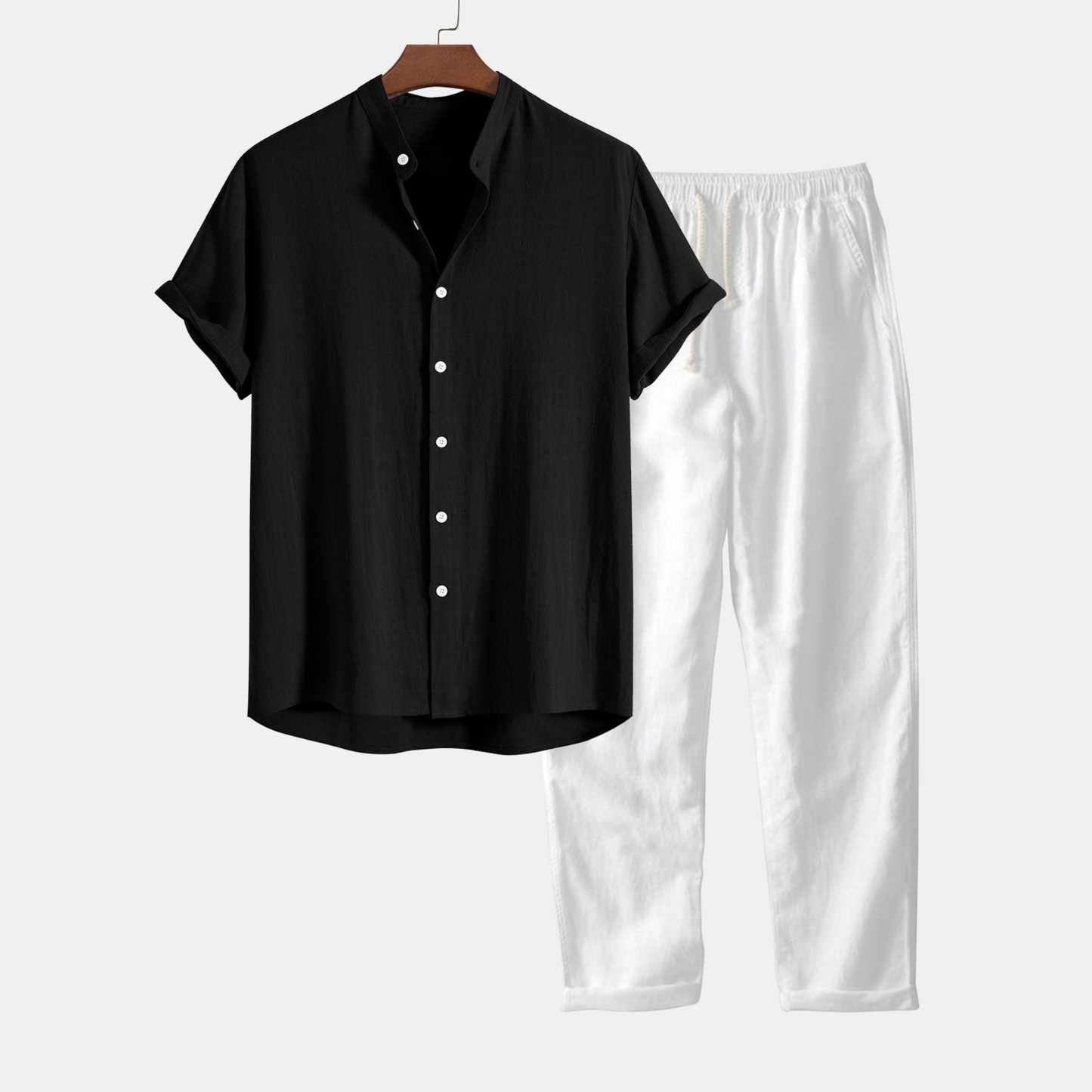 Tom Hollinger | Zerknittertes Baumwoll-Henley-Shirt