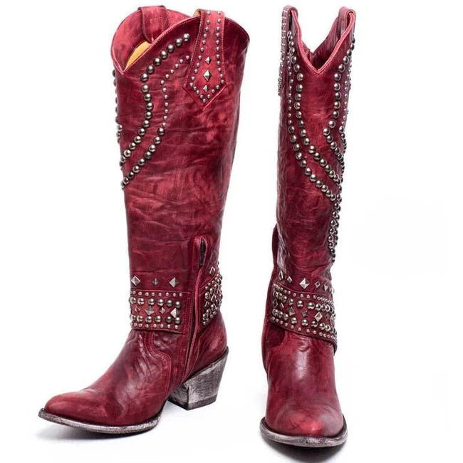 Women’s Vintage High-Cut Boots – Retro Edge – Statement Style