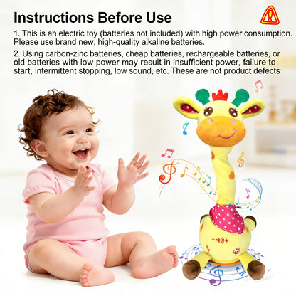 Interactive Dancing & Talking Giraffe Toy | Musical Mimicking Plush for Toddlers