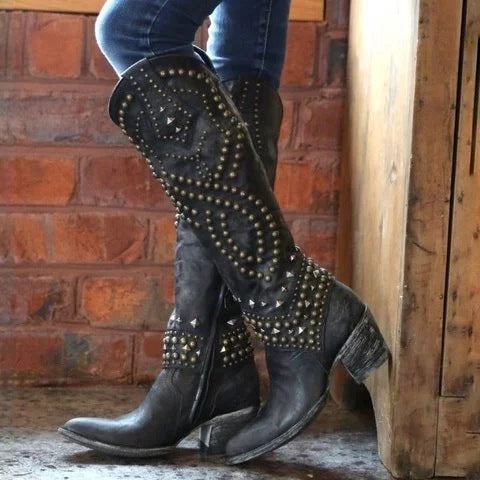 Women’s Vintage High-Cut Boots – Retro Edge – Statement Style