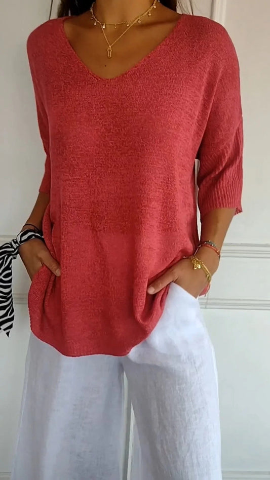 LAUREN™ | Women Casual V-Neck Top