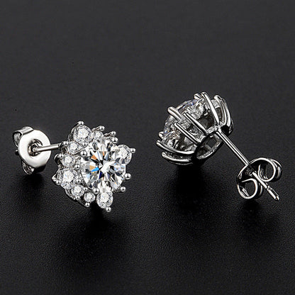 Divifa Luna Glow Earrings in White Gold-Plated stainless steel