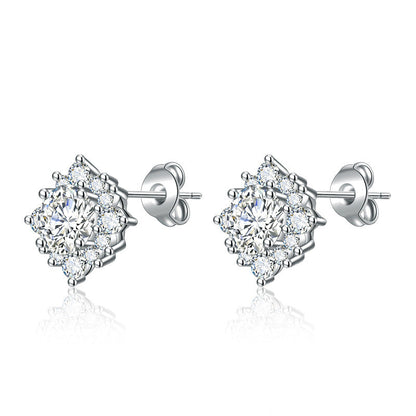 Divifa Luna Glow Earrings in White Gold-Plated stainless steel