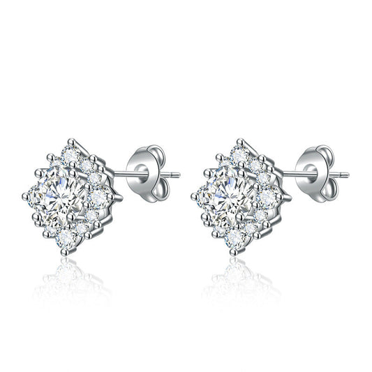Divifa Luna Glow Earrings in White Gold-Plated stainless steel