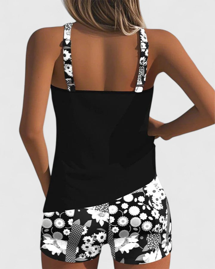 Women's Floral Print Tankini Swimsuit