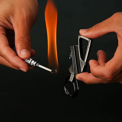 Permanente lucifer sleutelhanger met flesopener – 3-in-1 survival aansteker voor outdoor gebruik | Restfield