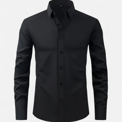 Chemise à manches longues pour homme, coupe ajustée et extensible