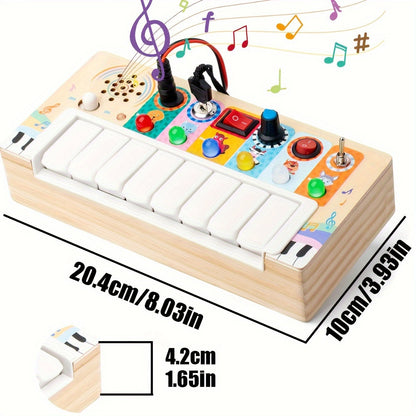 Holz Musik-Lernspielzeug mit Tasten und Lichtern