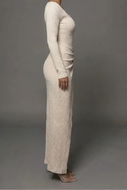 Wedding Guest Ruched Jewel Waist Maxi Dress