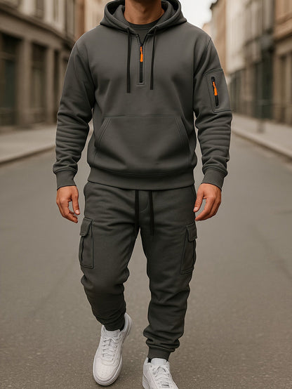 Herren Kapuzen Trainingsanzug Set | Cargo Jogginghosen