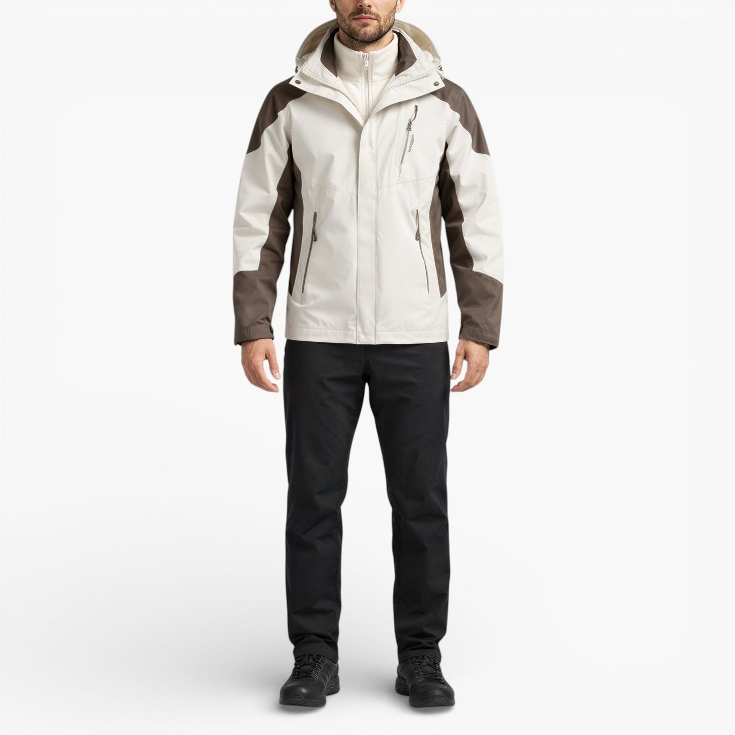Men’s Waterproof Hooded Hiking Jacket Windproof Outdoor Shell