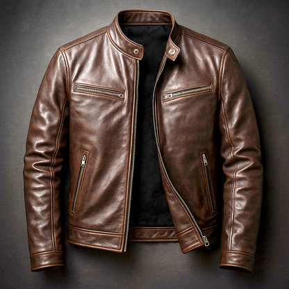 Da Uomo Giacca Vintage in Pelle Eleganza Maschile Senza Tempo