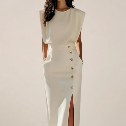 Midi-Kleid für Damen mit Seitenschlitz