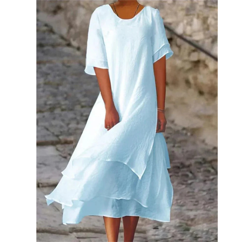 Capucine – Robe midi fluide à coupe ample femme