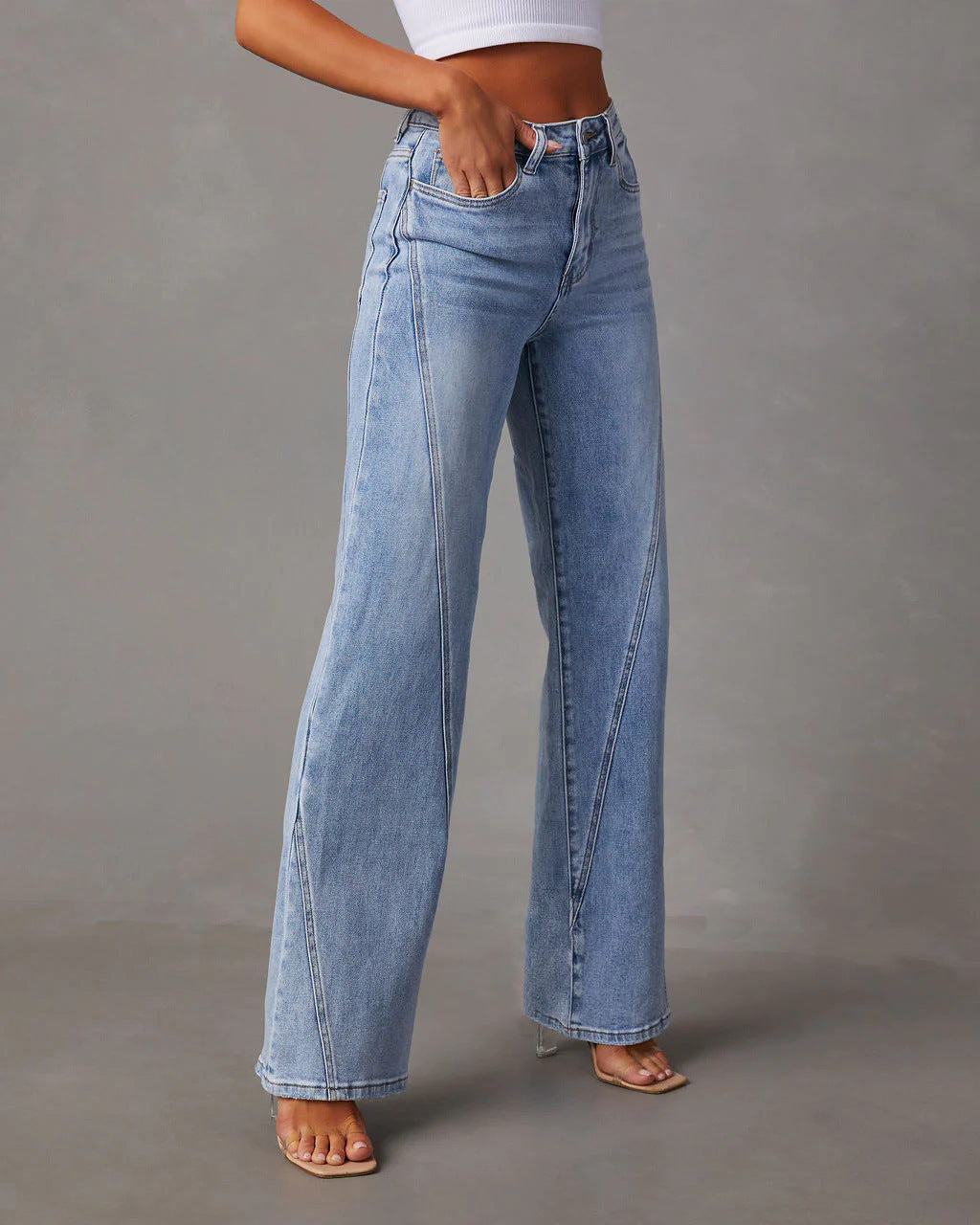 Women's High-Waist Straight-Leg Pants