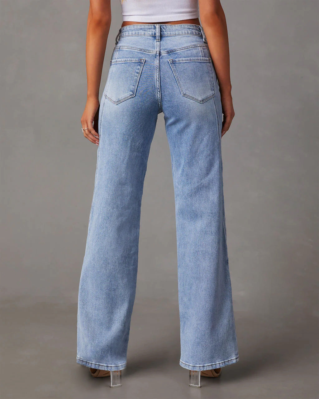Women's High-Waist Straight-Leg Pants