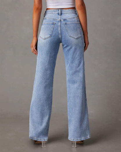 Women's High-Waist Straight-Leg Pants