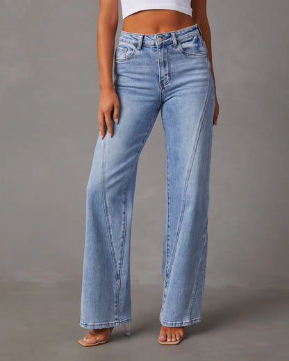 Women's High-Waist Straight-Leg Pants