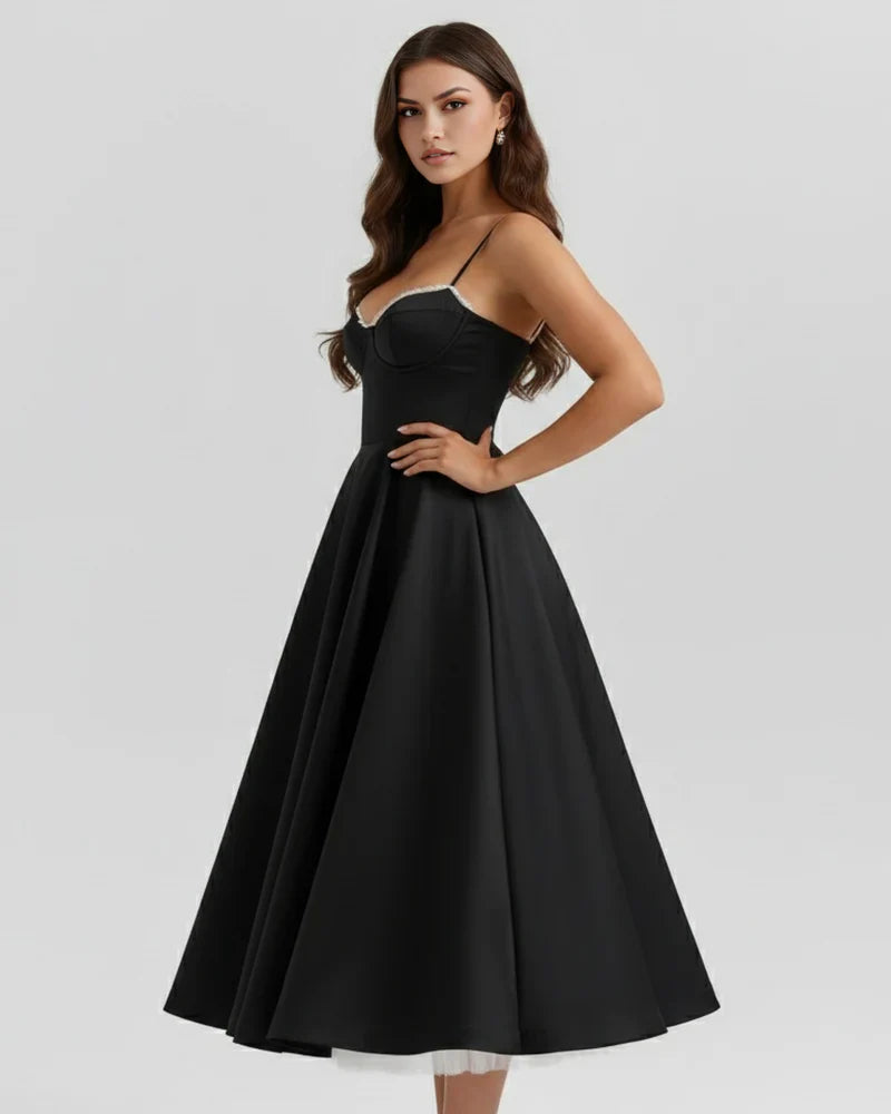 Belle - Robe midi avec couches de tulle et poches secrètes