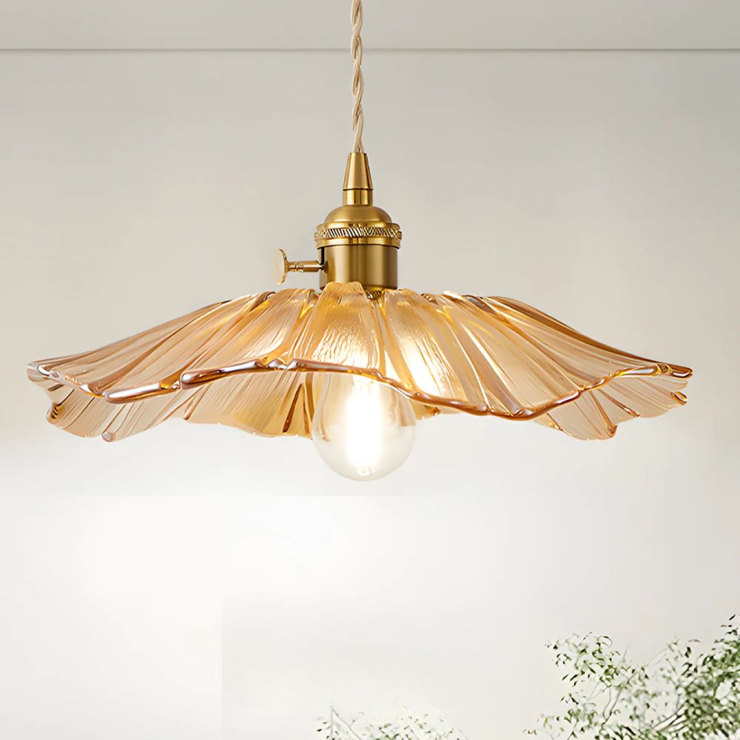 Cullivan Flower Hanglamp Glas Metaal Rood E27 Eettafel Verlichting Vintage Bloem Lamp Hal Sfeerverlichting | Restfield