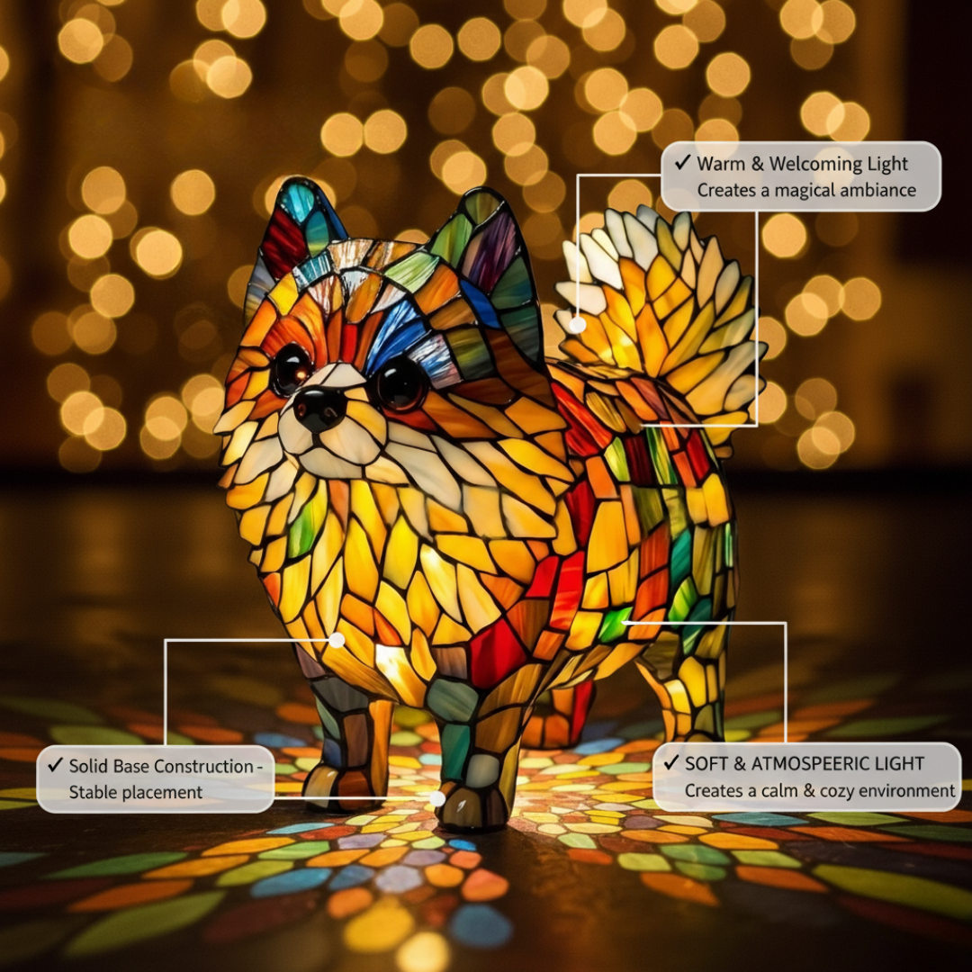 Pomeranian - Festive Reflections Lamp