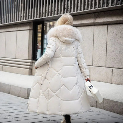 Hannah | Women Winter Quilted coat z Hood Trim