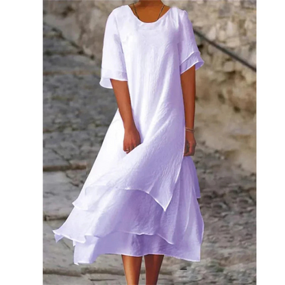 Capucine – Robe midi fluide à coupe ample femme