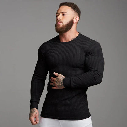 Elandro – Men’s Long Sleeve T-Shirt with Slim Casual Fit