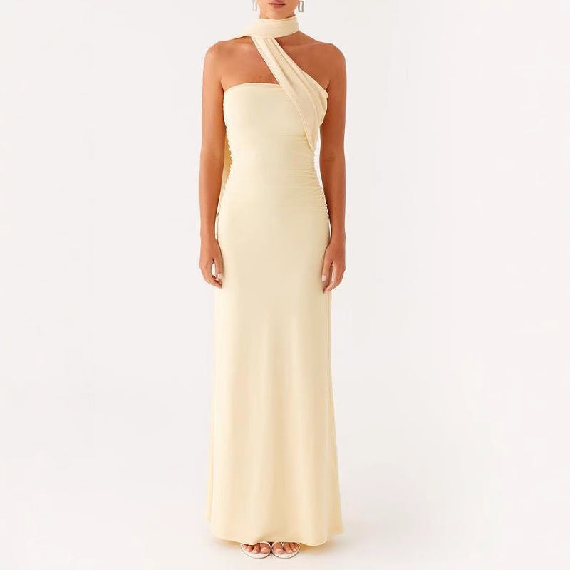 Damen Blumen Maxikleid Sommer Ärmelloses Fließendes Kleid