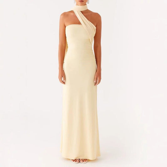 Damen Blumen Maxikleid Sommer Ärmelloses Fließendes Kleid