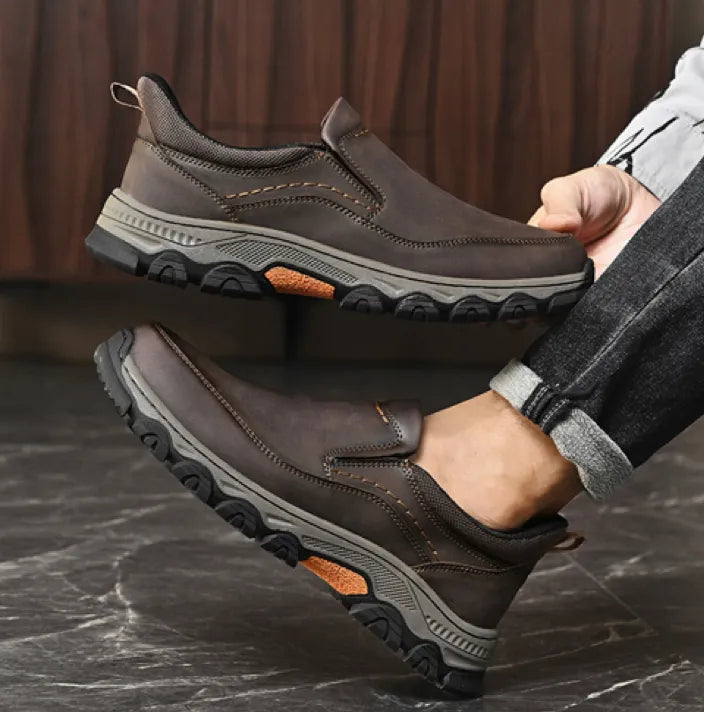 Trek - Men's Genuine Leather Orthopedic Walking Shoes
