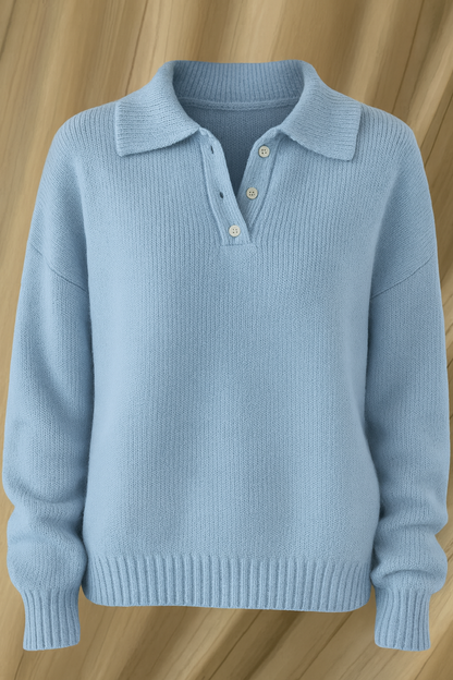 Women's Knitted Pullover Polo Sweater