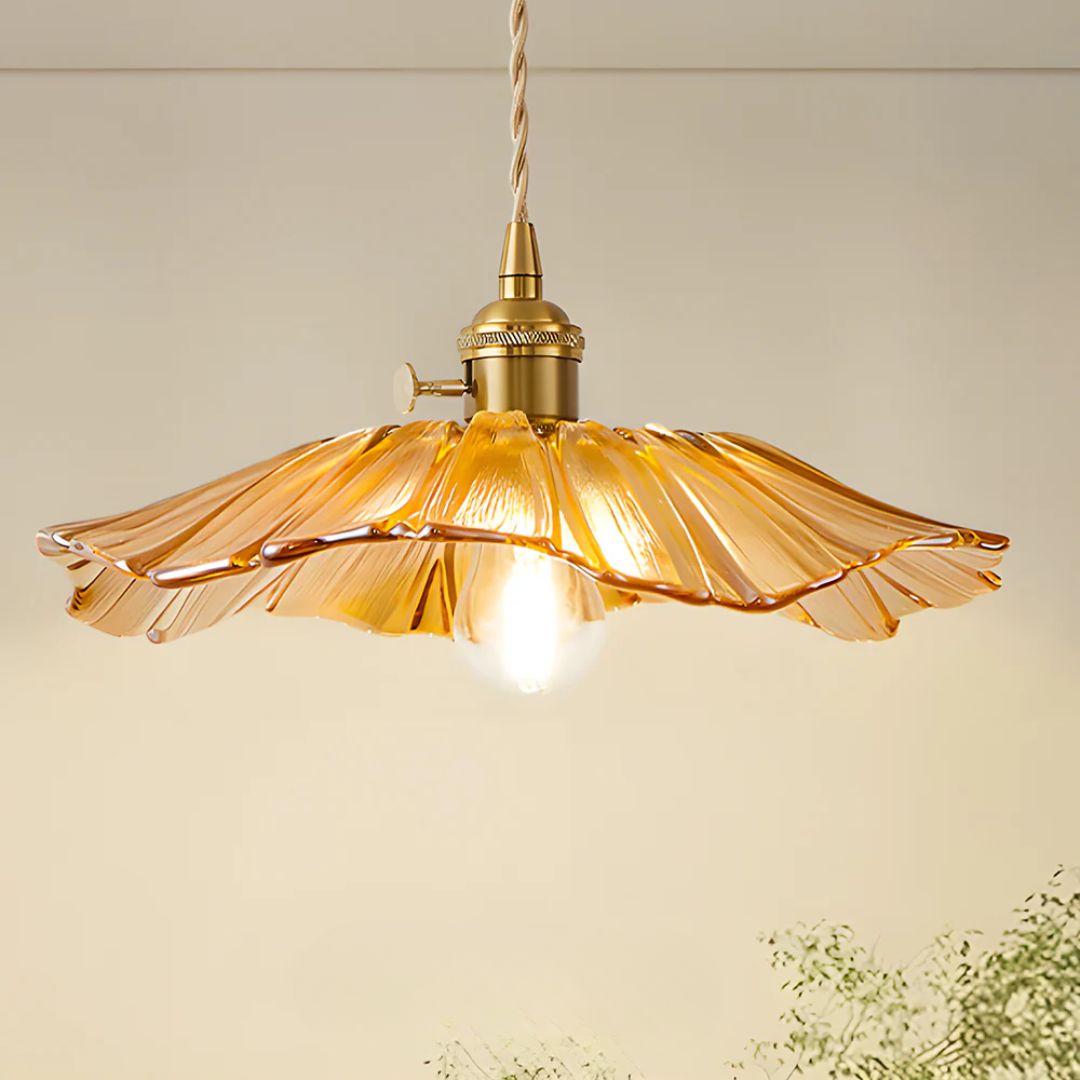 Cullivan Flower Hanglamp Glas Metaal Rood E27 Eettafel Verlichting Vintage Bloem Lamp Hal Sfeerverlichting | Restfield